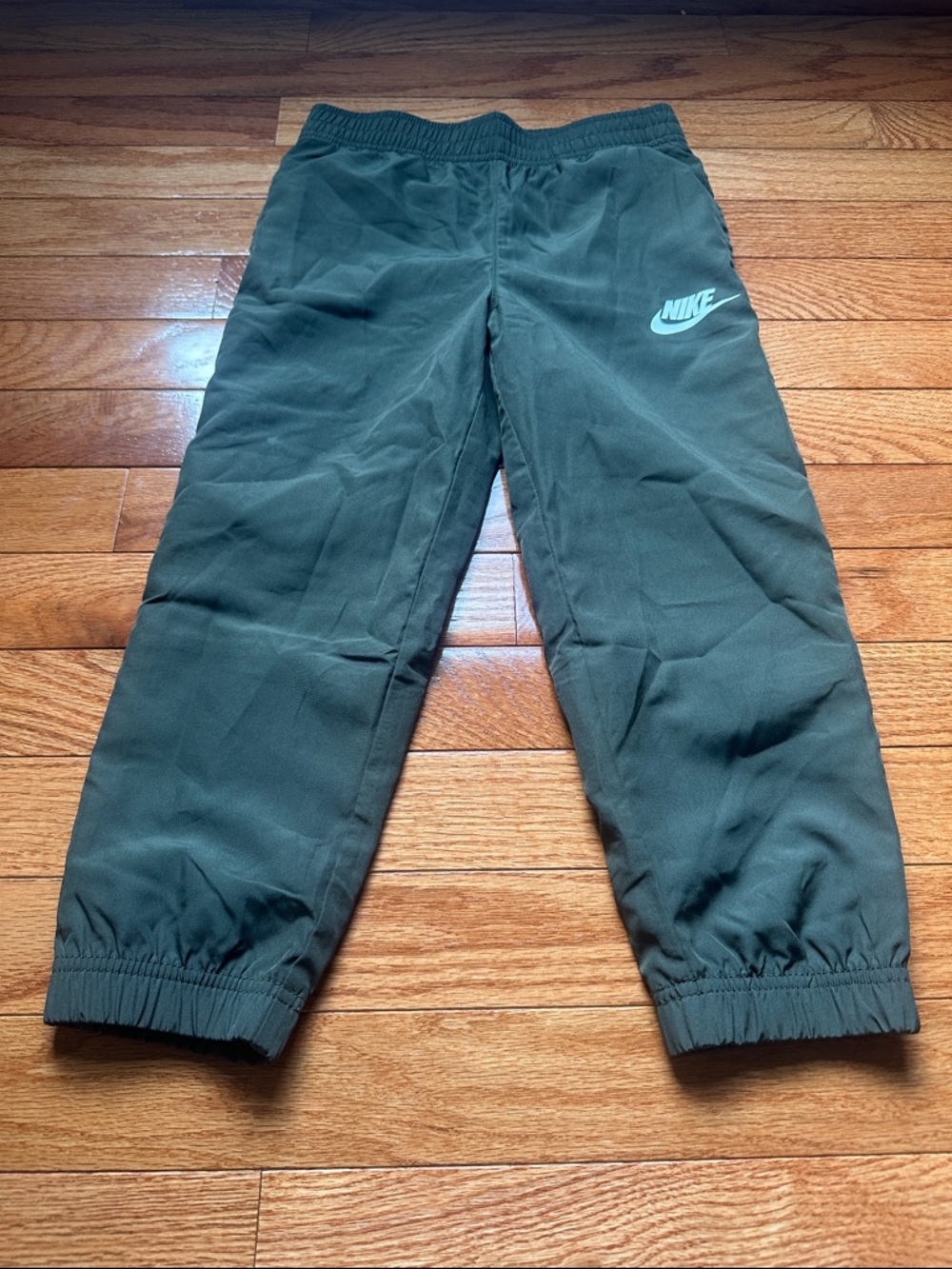 NWOT Nike Kids Dark Olive Green Jogger Pants with White Swoosh